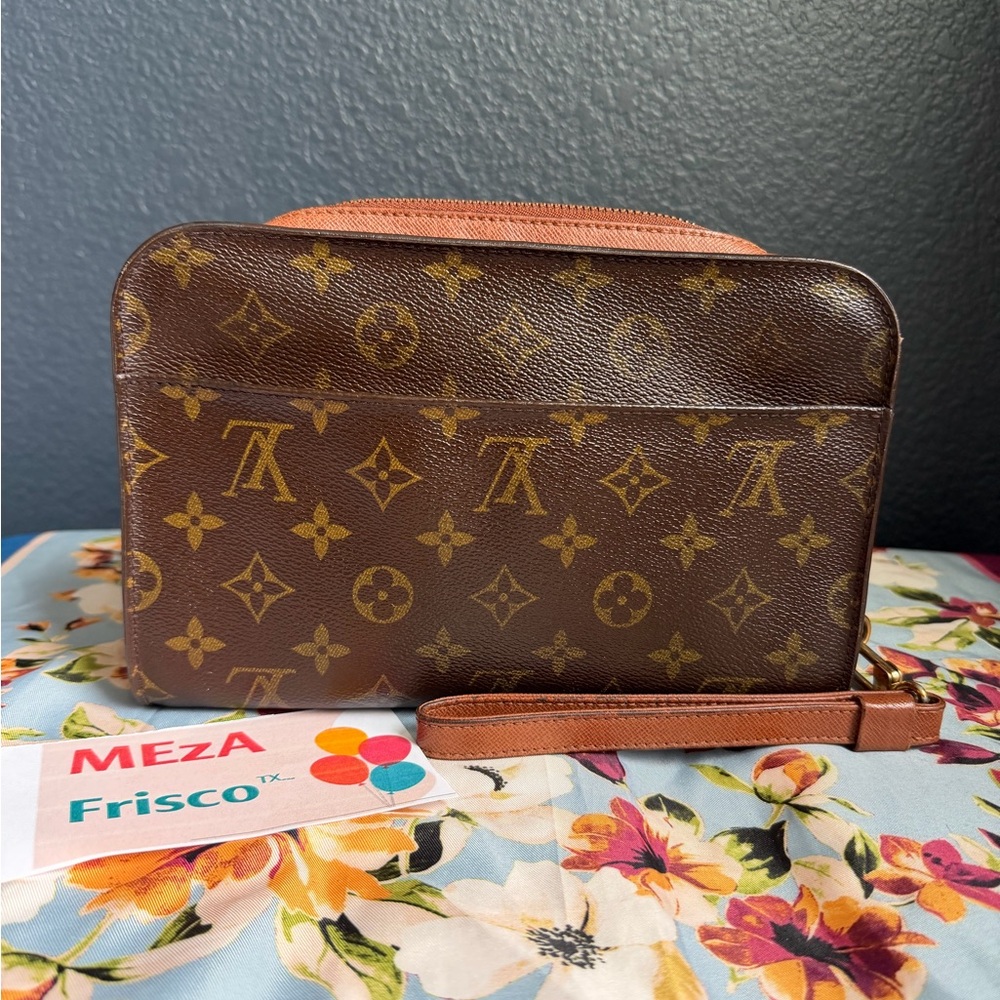 Louis Vuitton Brown Monogram Canvas  Orsay Clutch.